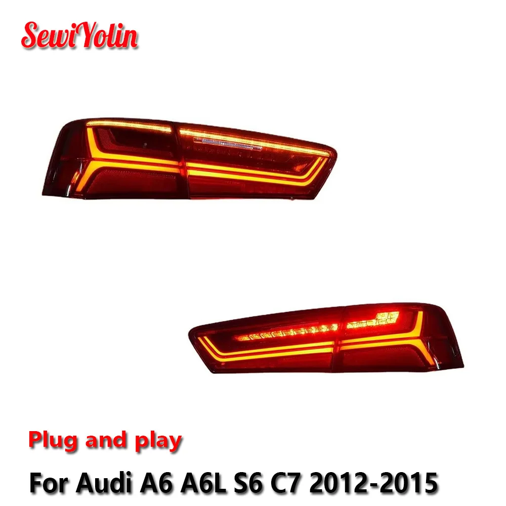 

Car Accessories Full LED Tail Lights For Audi A6 A6L S6 C7 2012-2015 Rear Sequential Signal Lamp Plug And Play 12V DRL Signal