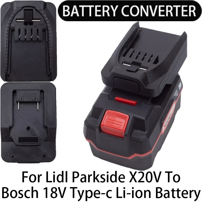 Battery adapter for Bosch PBA 18V Li-ion tools to convert to Lidl Parkside X20V Li-ion battery adapter power tool accessories