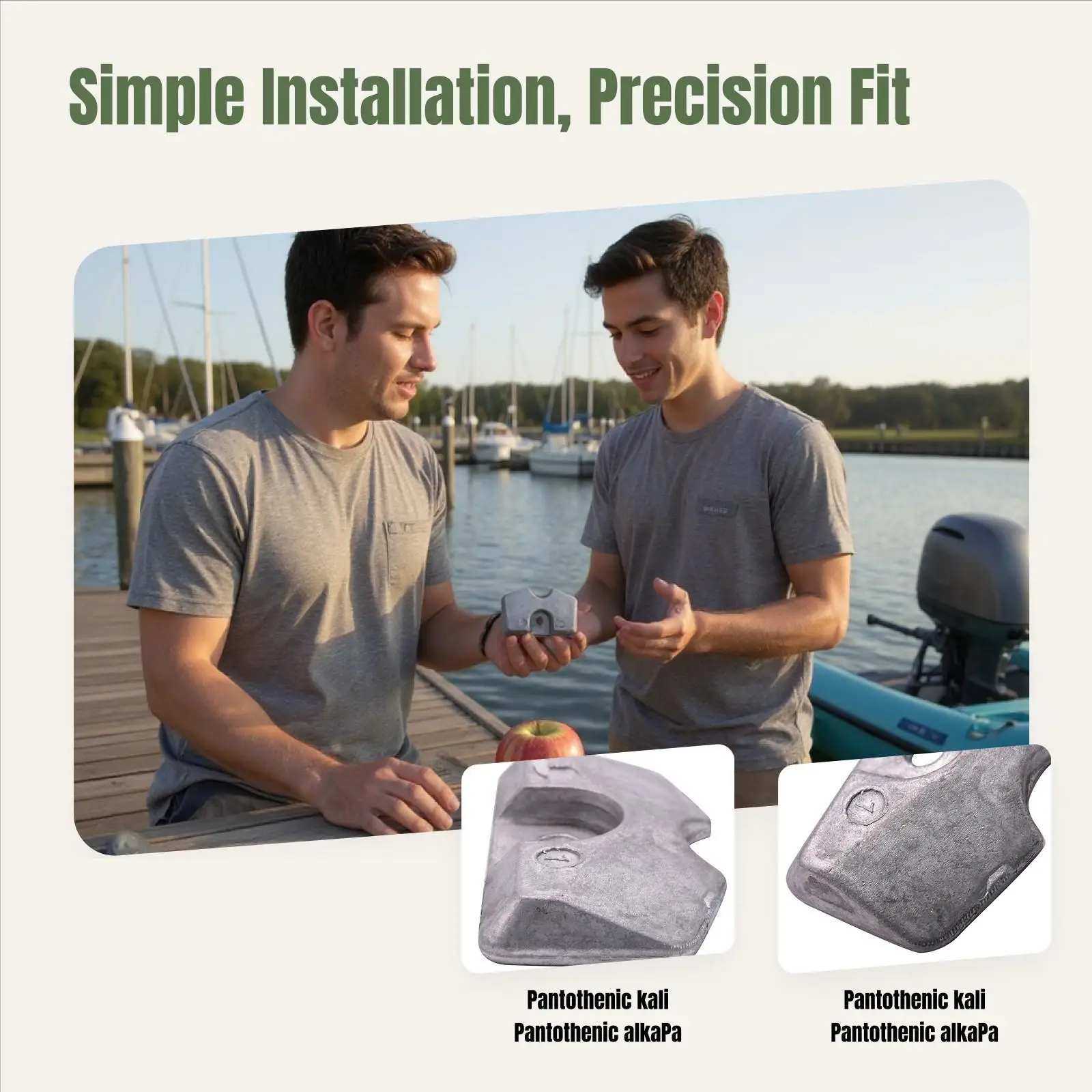 Silver Aluminum Alloy Outboard Anode Block Anticorrosion for Yamaha Outboard Motor 15hp 2 Stroke Application