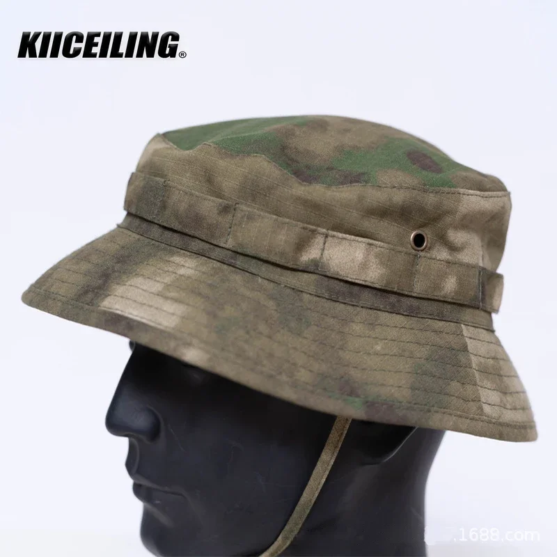 KIICEILING Summer Sun Hat Caps Men Camouflage Tactical Bucket Benny Hats Multicam Panama Hunting Camo Fishing Cap