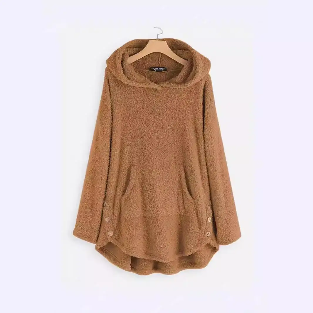 

Женский однотонный комплект с капюшоном Long Sve Patch ket, повседневные длинные брюки, домашний комплект из двух предметов, осенне-зимний комплект Faion