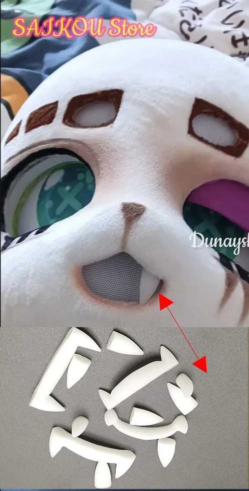 

Furry 3D Printing Kemono Fursuit Fake Teeth Cosplay 코스프레 의상 s Accessories 2pcs/4pcs 3D Printing Werewolf Fangs Fursuit DIY Props