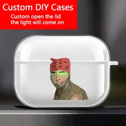 Customize Earphone Case for Apple AirPods Pro 2 Customized Cover for Airpods 1 2 3 Photo Bluetooth Soft TPU Clear Charging Box