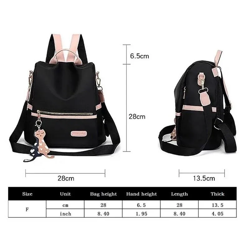 حار بيع الأزياء المضادة للسرقة على ظهره للنساء حقائب مدرسية عادية مع قلادة فتاة حقيبة كتف السفر الفتيات الحقائب المدرسية