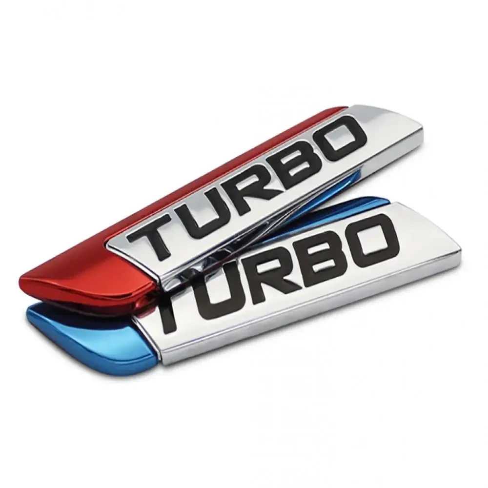 3D Metal TURBO Emblem Fender Turbocharged Car Sticker Logo Emblem Badge Car Styling Decals