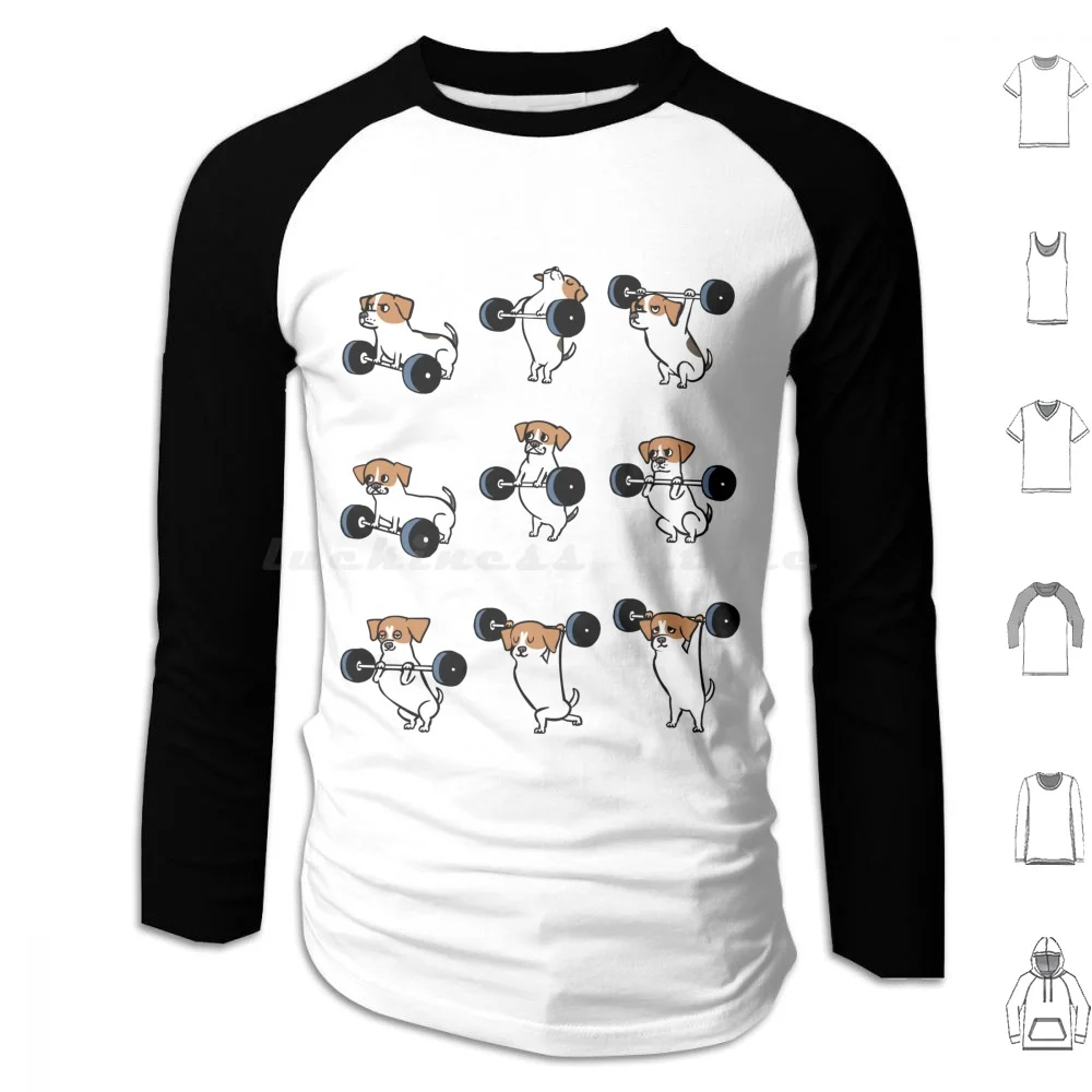 Lifting Jack Russell Terrier Hoodies Long Sleeve Jack Russell Terrier Fitness Workout Gym Bodybuilding