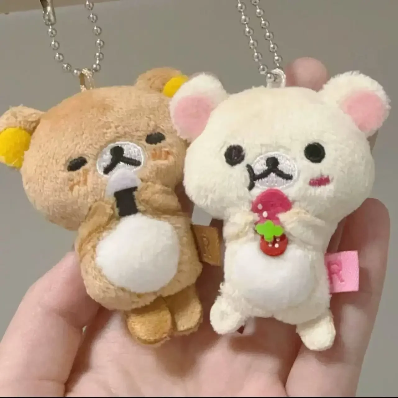 

Rilakkuma Mini Plush Keychain Set With Phone Cleaner Featuring Korilakkuma Kiiroitori Cute Bag Charm For Backpack Purse Gift For