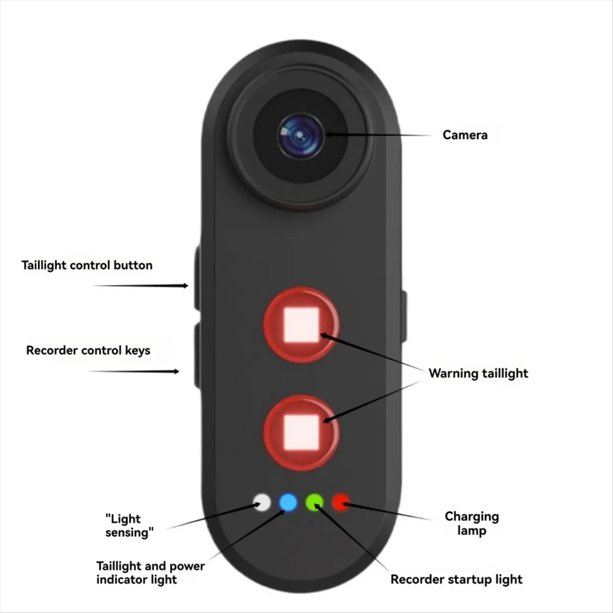 DT77 1080P HD Bike Camera with TailLight 150Degree Viewing Phone Interconnection Bicycle Radar Camera Bike Rear View Camera,B