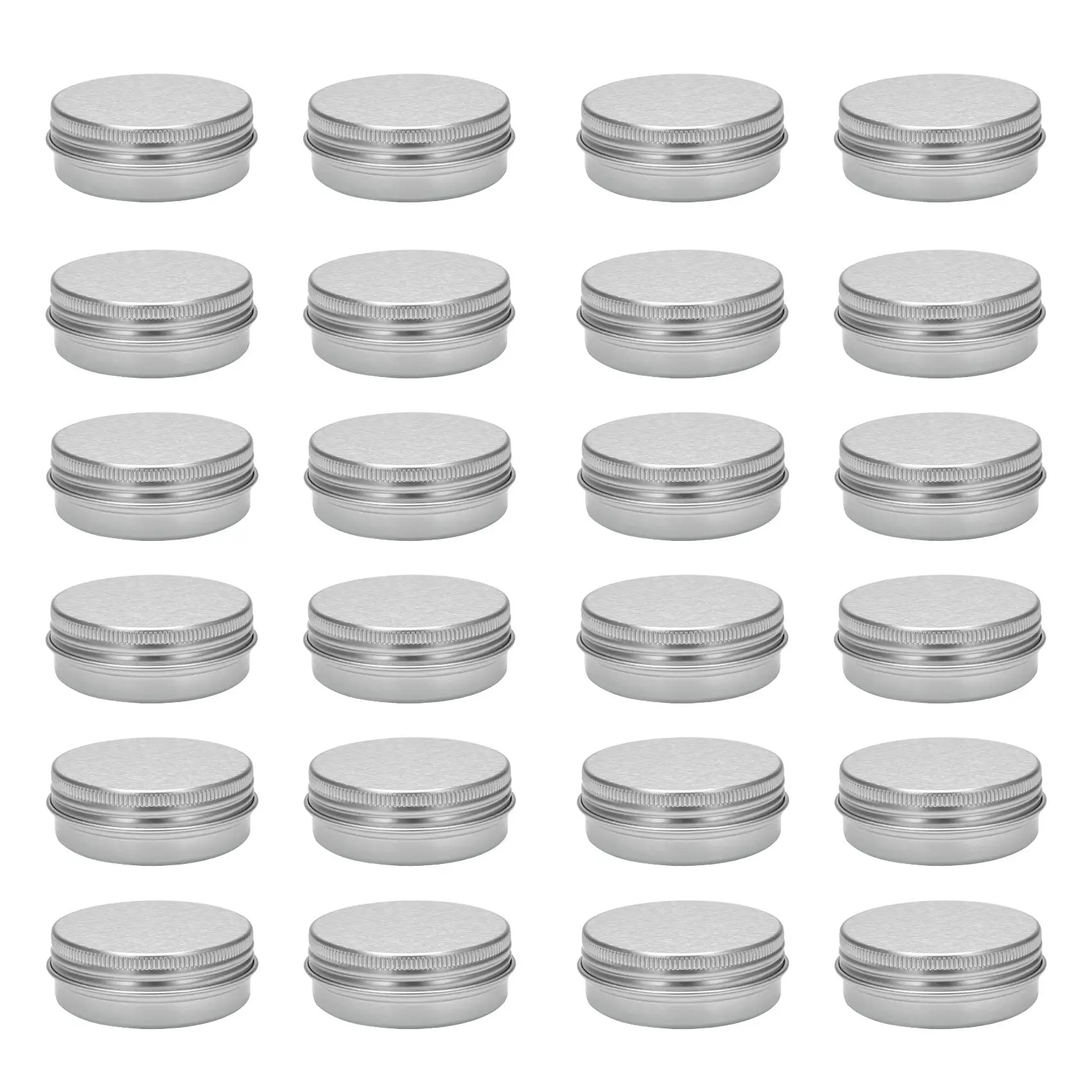 BHBL 30ml Silver Small Aluminum Round Lip Balm Storage Jar Containers with Screw Cap for Lip Balm, Cosmetic, Candles or Tea(Pack