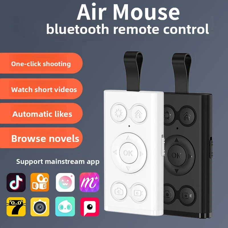 

Multi-Functional Remote Control Bluetooth Air Mouse Supports Taking Photo Short Videos Novel Browsing For TikTok YouTube Kindle