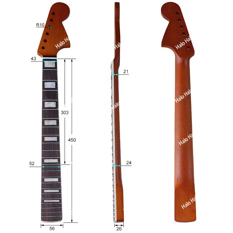 6 String  Big Head Grilled Maple Handle Rosewood Matte 610 String Long Neck Down Electric Guitar Handle Musical Instrument with