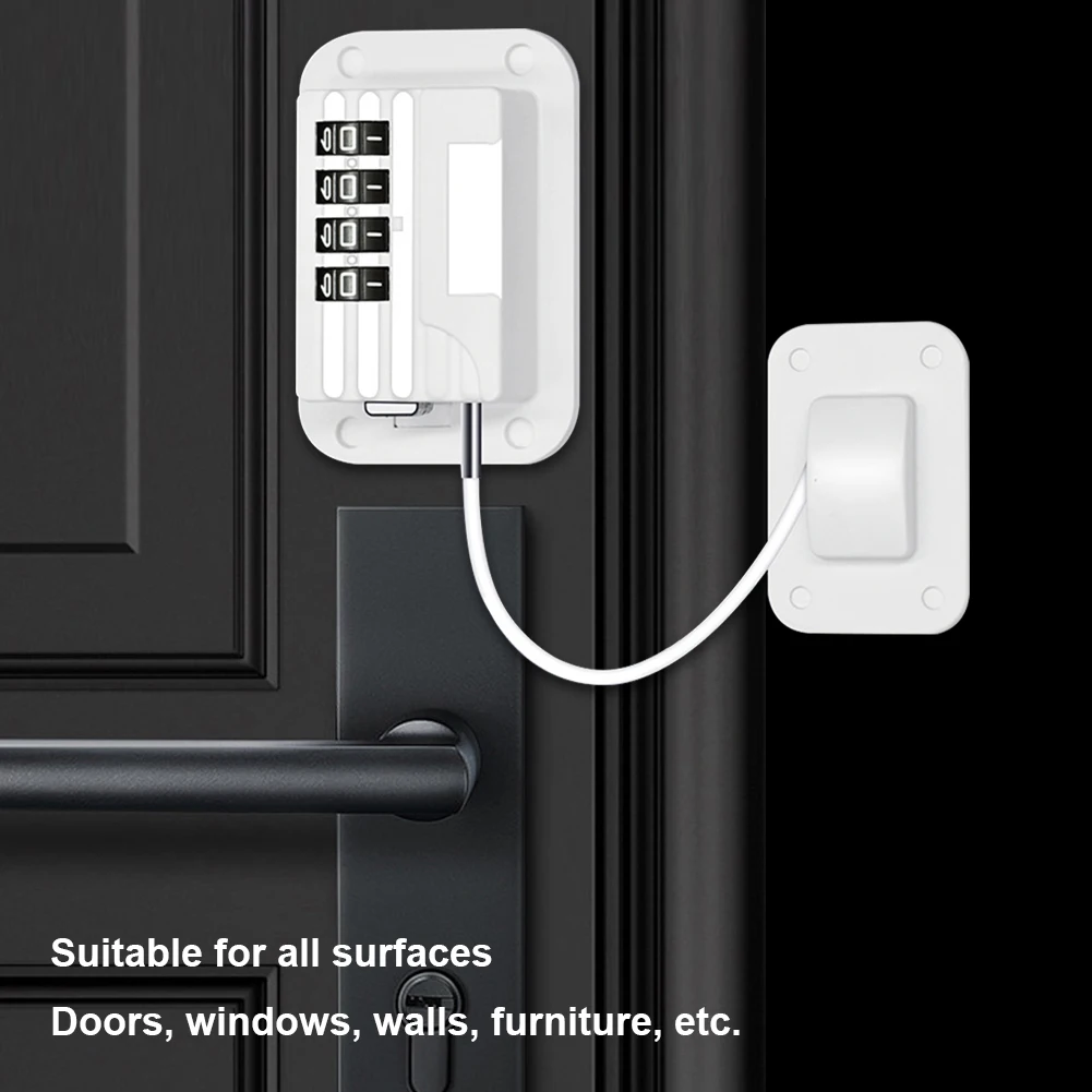 

Baby Safety Lock No Drilling Refrigerator Combination Lock Versatile Kids Proof for Cupboards Wine Coolers