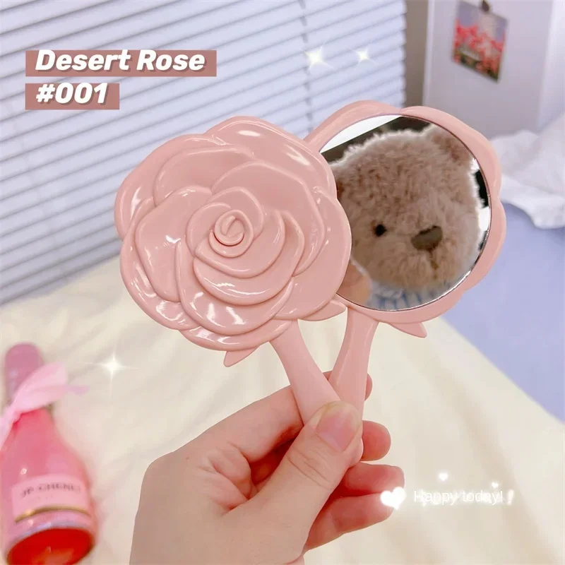 Makeup Mirror Flower Makeup Tools and Accessories Makeup Rose Mirror Portable Mirror Handheld Cute Handle - Image 3