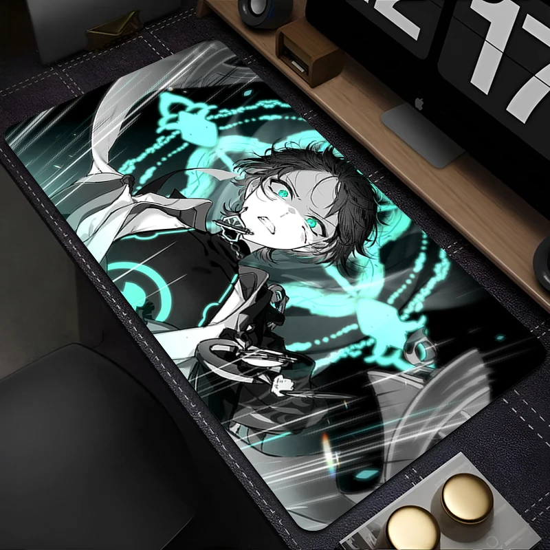 Alfombrilla de ratón Genshin Impact Scaramouche Wanderer para PC, Anime, gabinete de juegos, teclado, portátil, accesorios para juegos, Alfombra de escritorio
