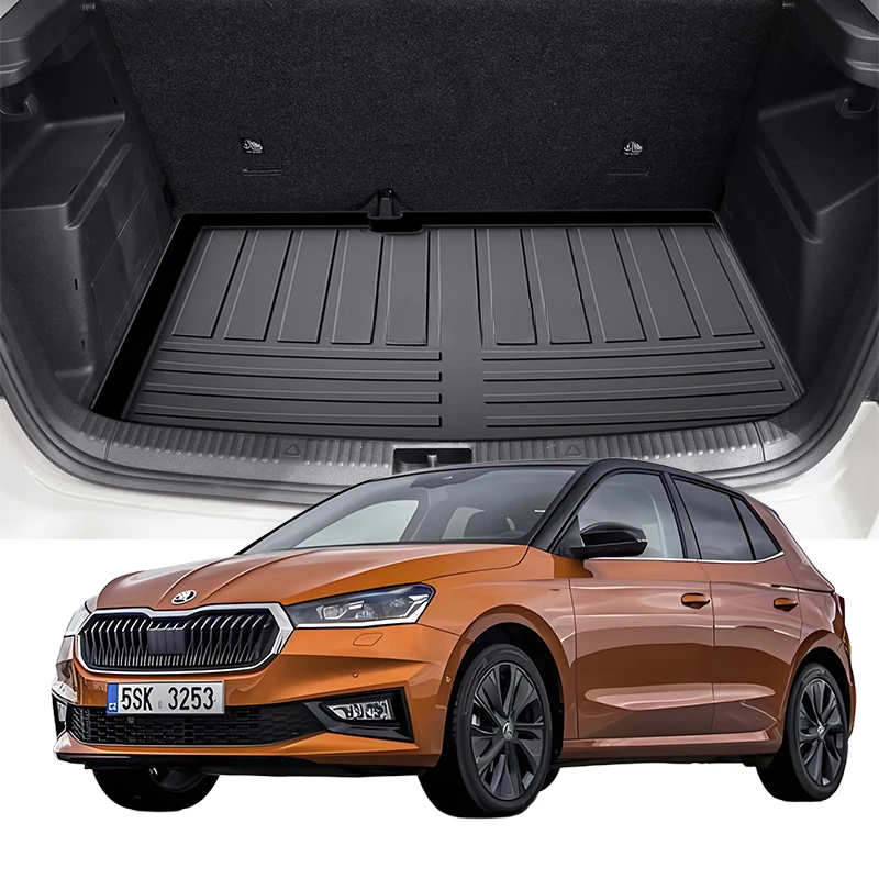 Upgrade TPE Car Rear Trunk Mats Storage Pads Cargo Tray Dustproof Waterproof Protecion Cushion For SKODA FABIA 2008-2019