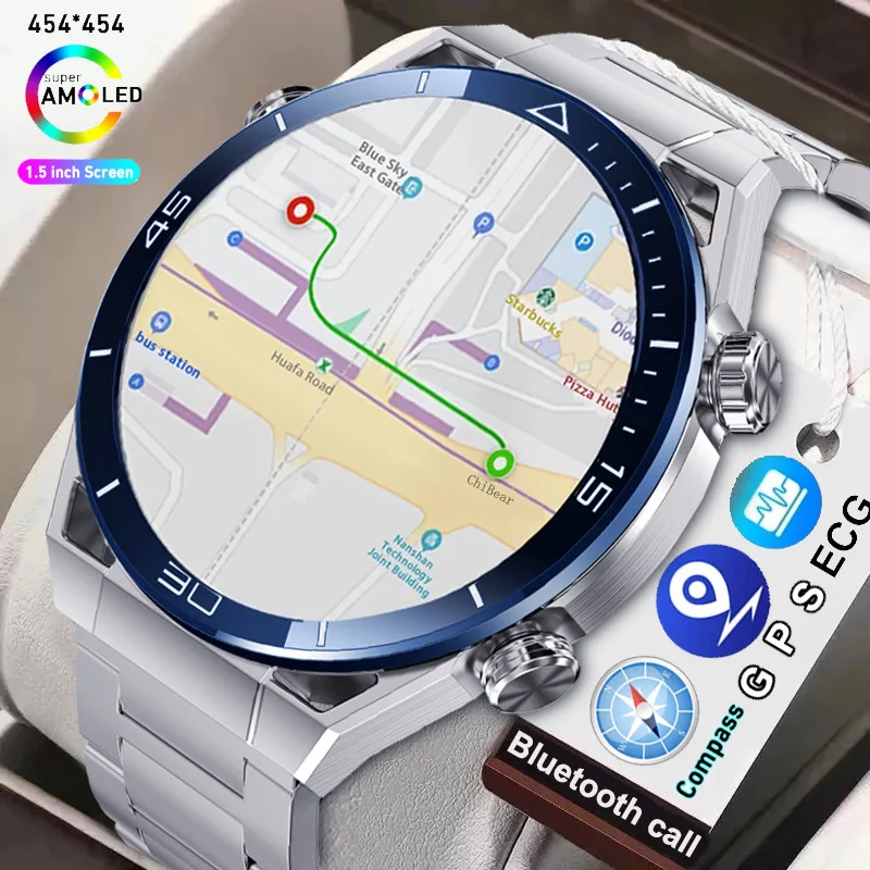 

2023 Business Smart Watch Men 466 * 466 HD Экран BT Call Compass NFC Sprots SmartWatch Водонепроницаемые Ultimate Часы для Huawei IOS