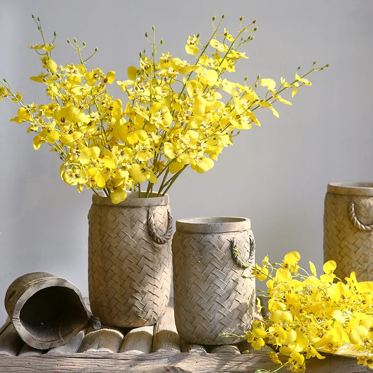 

Dancing Orchid Artificial Flowers Decorative Fake Florals Plants for Home Decor Living Room Decoration Arrangement Ornament