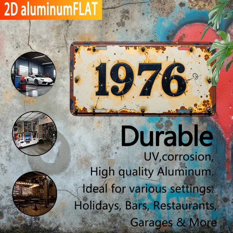 مسطح ثنائي الأبعاد - قطعة واحدة من لافتة فنية جدارية كلاسيكية من الألومنيوم مع خلفية صفراء متعثرة وأسود جريء #2