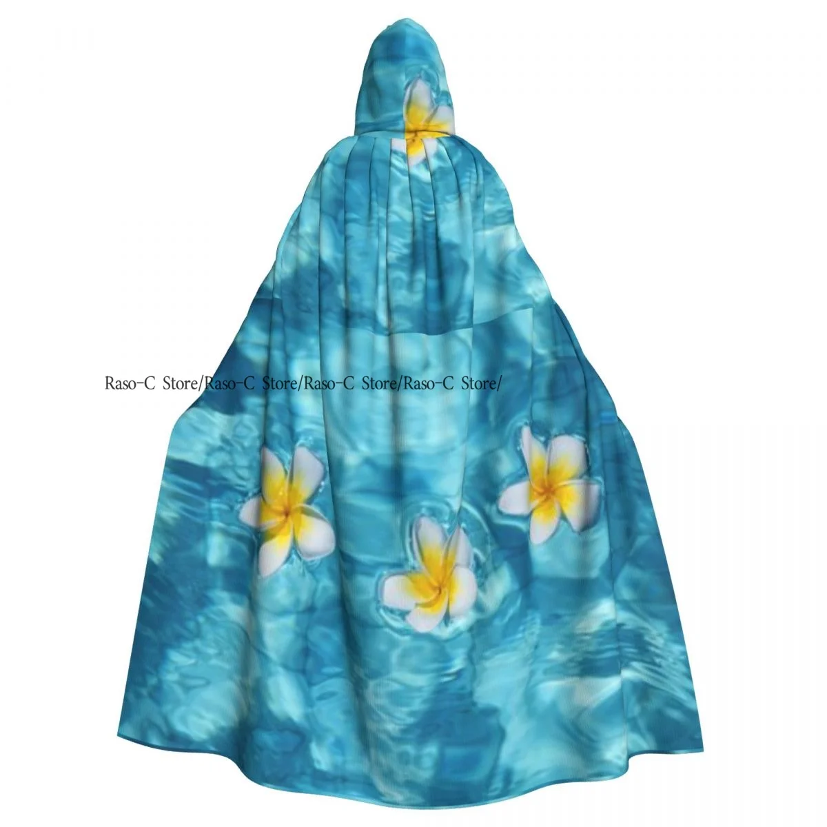 Hooded Cloak Unisex Cloak with Hood Tropical Frangipani Flower Floating In Water Pool Cloak Vampire Witch Cape Cosplay Costume