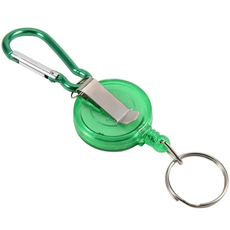 Retrátil Badge Reel com cinto Keychain, Easy Pull, Plástico ABS, ID Tag, Pass Access, Card Clips, Work Permit, Case Reels