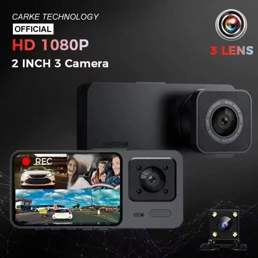 NEW IR Night Vision Vehicle Recorder 360° View 3 Channels Car DVR HD Recording Car Dashcam Vehicle Monitoring