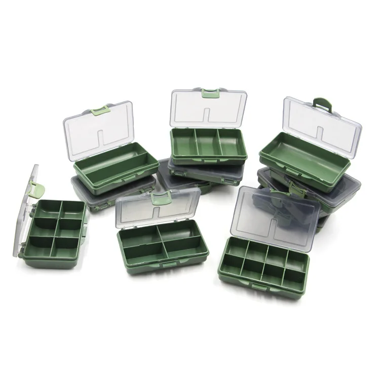 Plastic Carp Fishing Tackle Separated Small Box Rig and Storage Box Organizer Container Compartments Box Bait Fishing Tools