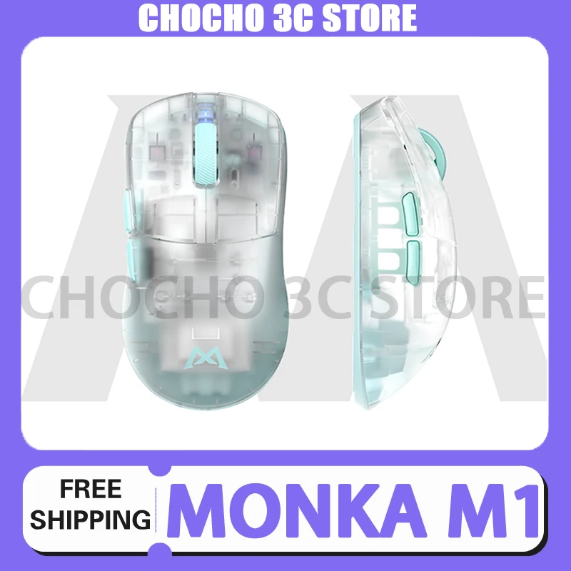 

Monka M1 Wireless Mouse Paw3395 4k Hz Lightweight Mouse Tri-Mode Long-Term Endurance Macro Game Mouse For Computer Accessories