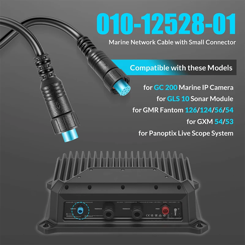 010-12528-01 Marine Network Cable with Small Connector, for Panoptix LiveScope Replaces for Garmin BlueNet Network Cable 20ft/6m