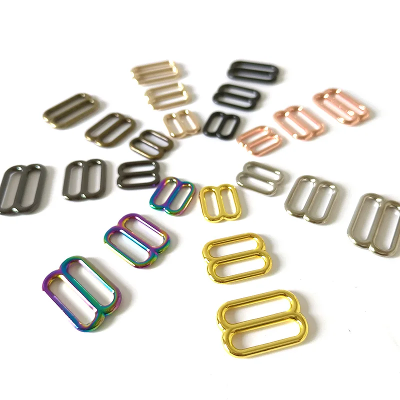 10PCS 15mm 20mm 25mm Metal Buckle Slider For Bag Backpack Accessory Adjuster Belt Loop Hardware Dog Collar Garment Harness Clasp