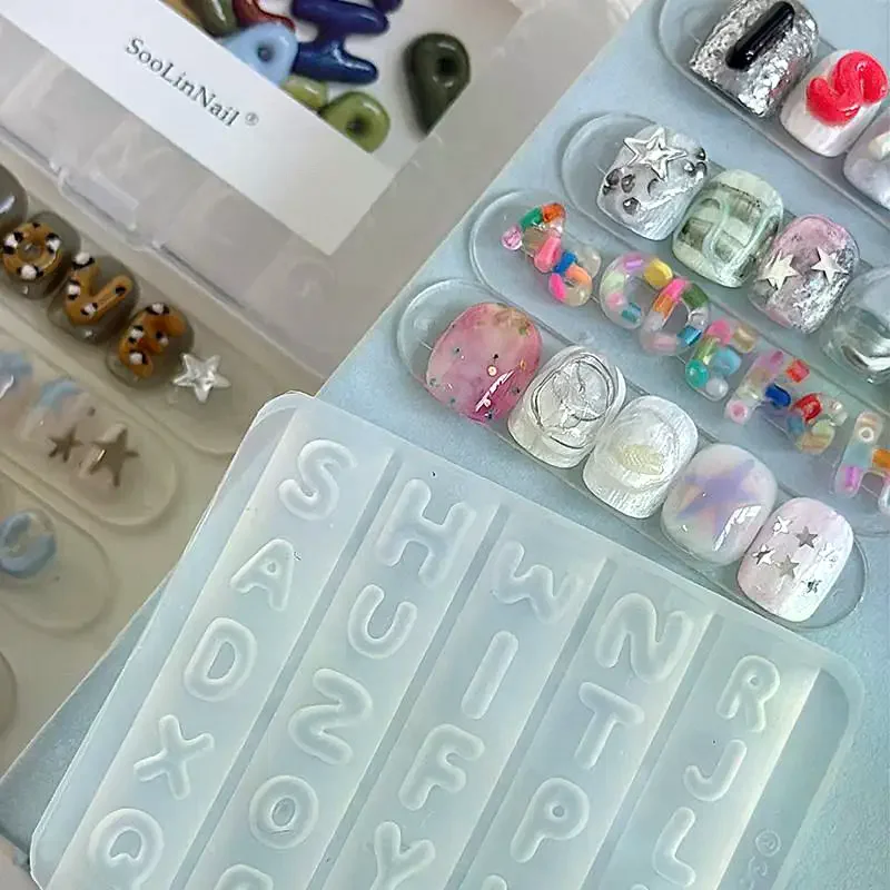Silicone Alphabet Nail Art Mol - Resin Art Templates Free 评论和价格