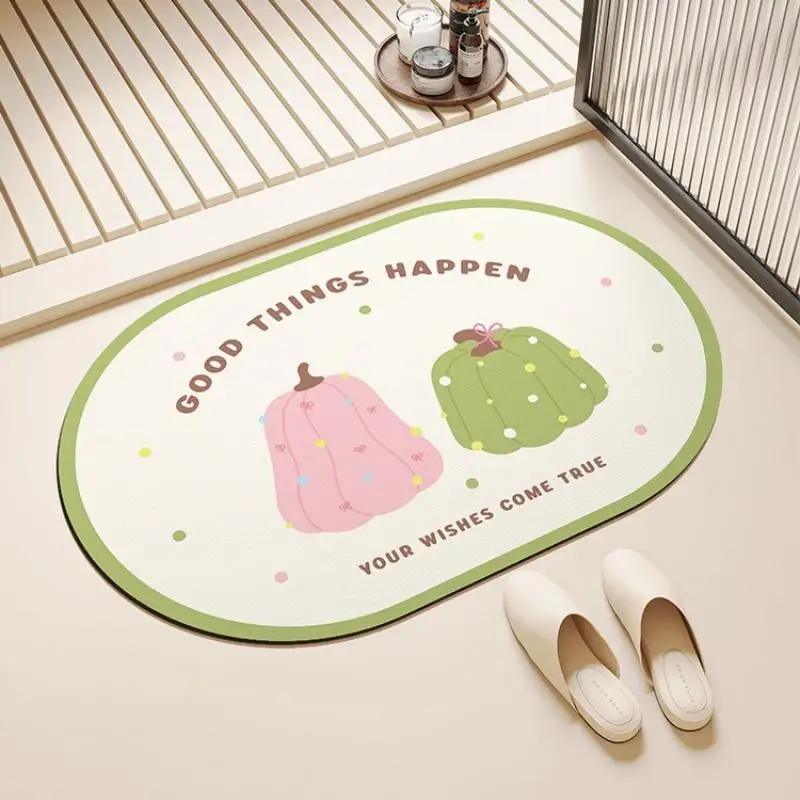 

Korean Lucky Pumpkin Bathroom Diatom Mud Non-Slip Floor Mat Absorbent Mat Quick-Drying Toilet Shower Room Floor Mat