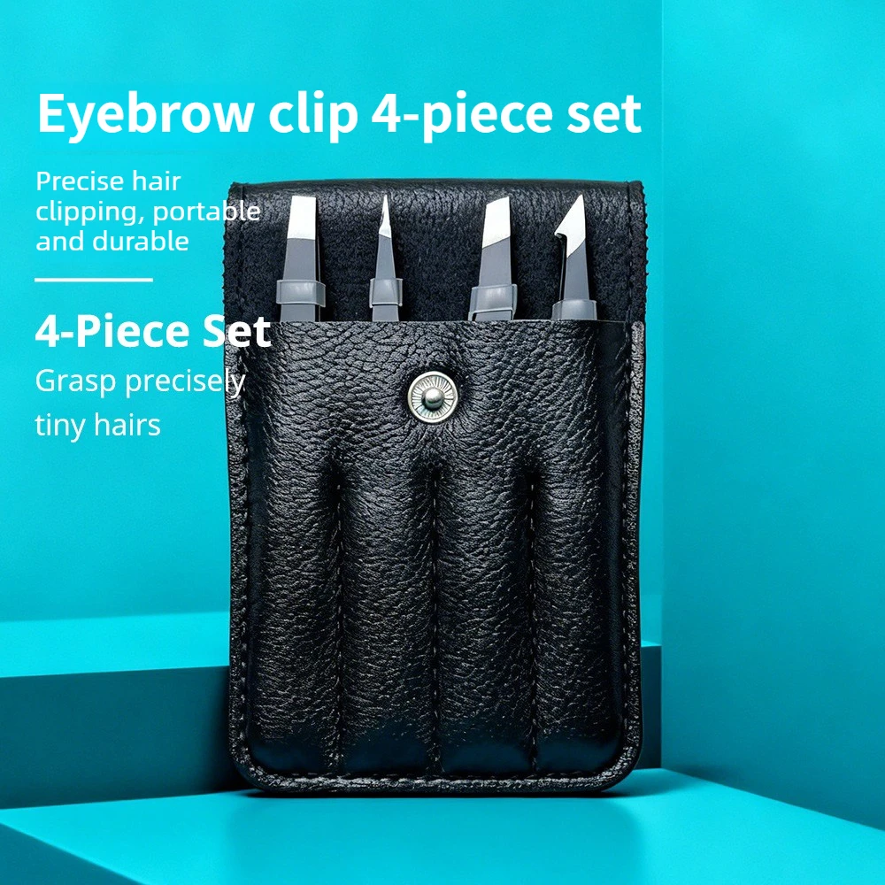 ملاقط الحاجب مع مرآة ماكياج حجر الراين ملاقط من الفولاذ المقاوم للصدأ لتشكيل الحاجب وإزالة اللحية مجموعة كماشة الحاجب #1