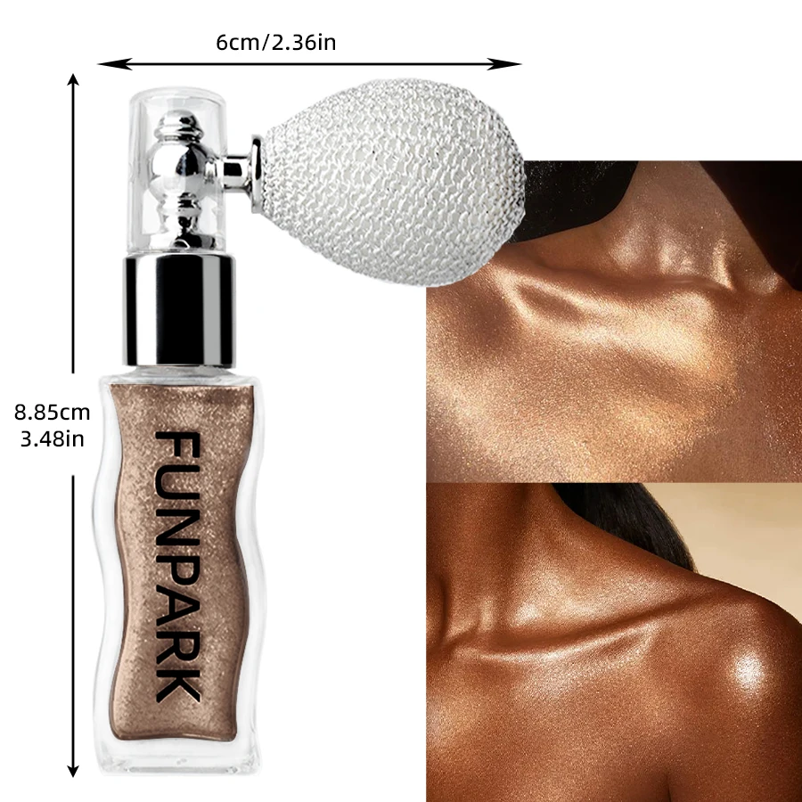 4 Colors 1PC Highlighter Powder Brightens The Whole Body Sparking Face Makeup Lasting Pearlescent White Brown Silver Cosmetics
