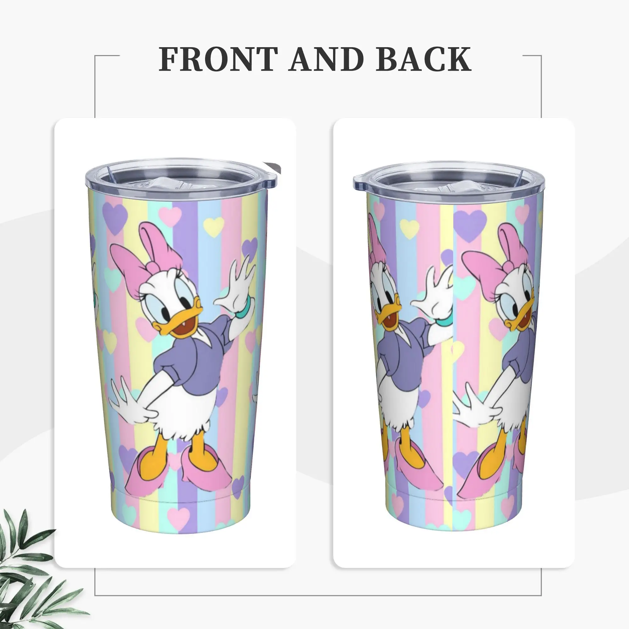 

Стакан Daisy Duck из нержавеющей стали, дорожные автомобильные кружки, большая вместительная кофейная кружка, герметичная бутылка для холодного напитка, молока, чая, воды