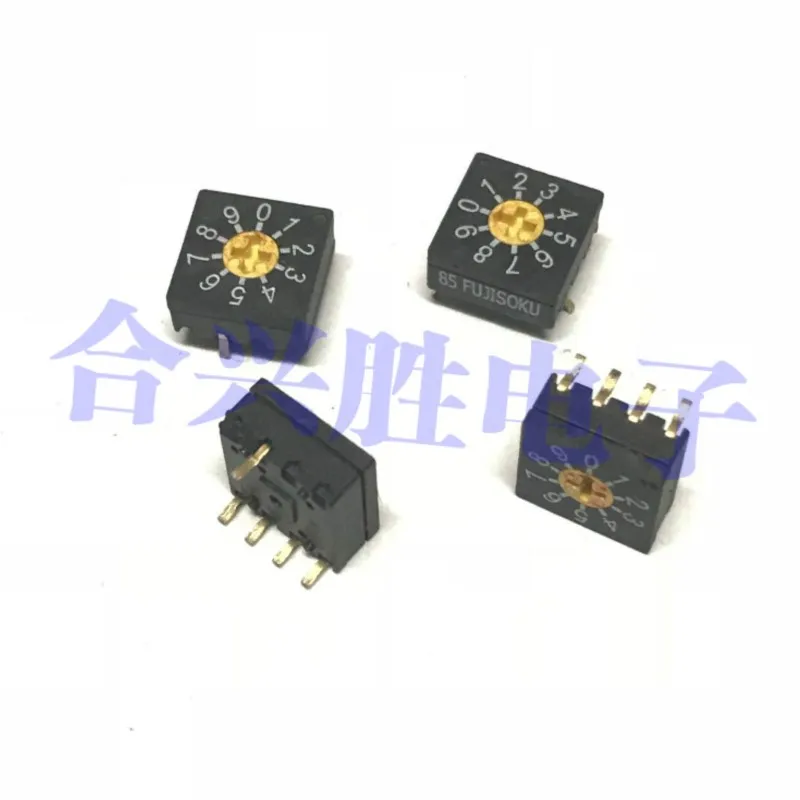 2 Pieces Rotary Coding Switch DRS3010 DIP Dial Switch 0-9/10 Gear Short Feet