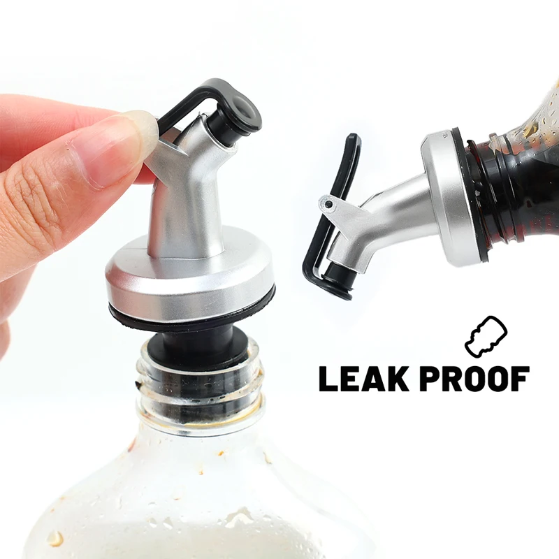 Kitchen Oil Bottle Stopper Liquor Dispenser Wine Pourer Lock Plug Sealing Leak-proof Nozzle Oil Pour Spout Cap Kitchen Tools