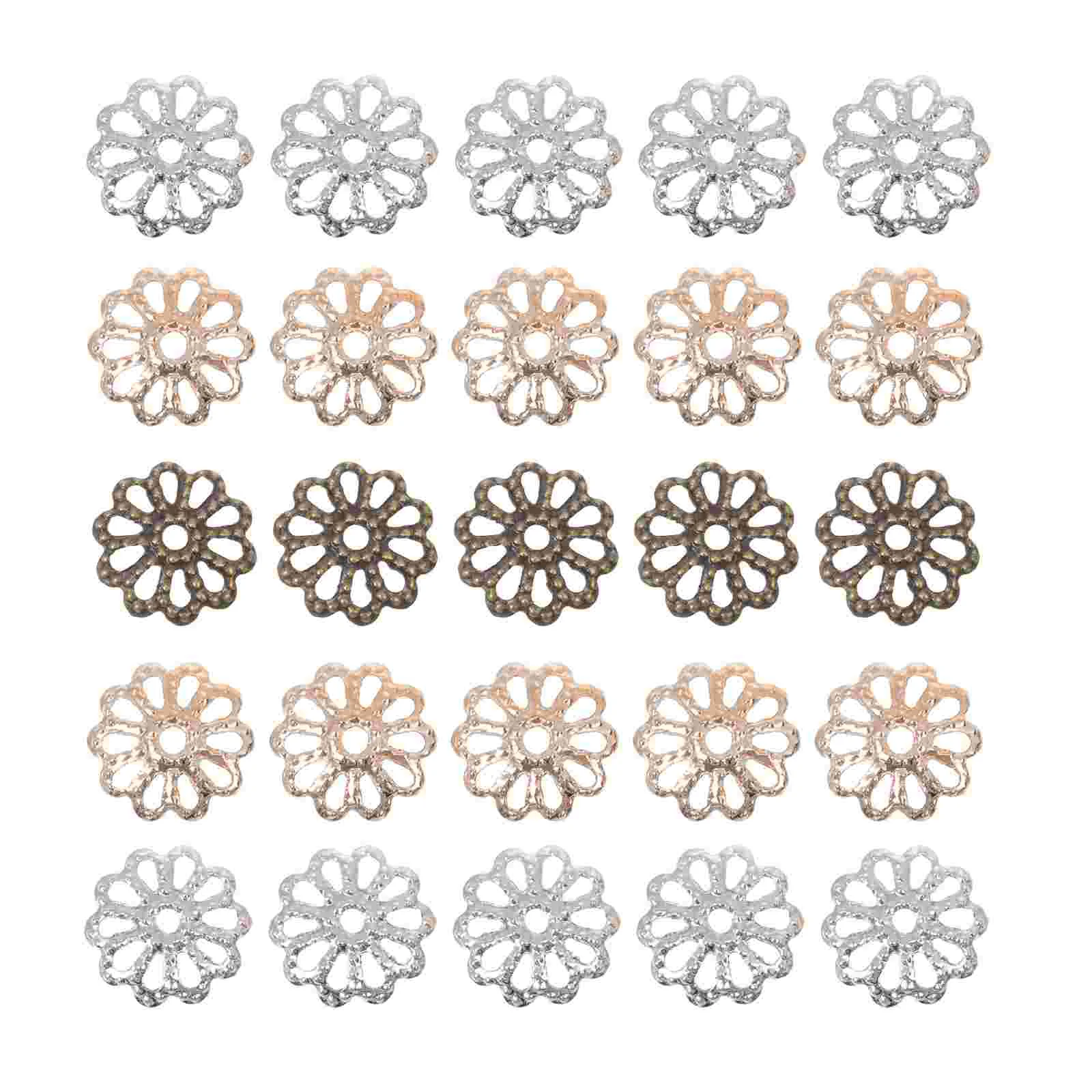 

2 Bags Hollow Bead Torus DIY Supplies Beads Caps Metal for Accessories Educational Plaything Toy Crafts Jewelry Earrings Flower