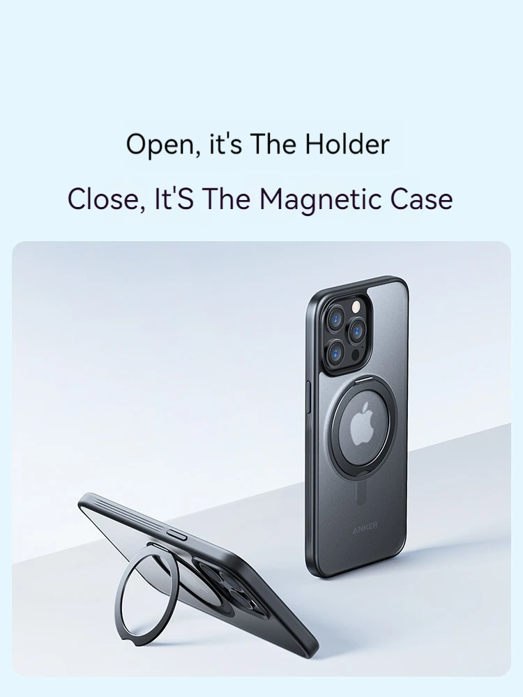 Anker Magnetic Bracket Phone Case Suitable for Apple 15/iPhone15Pro/ Max Phone Case