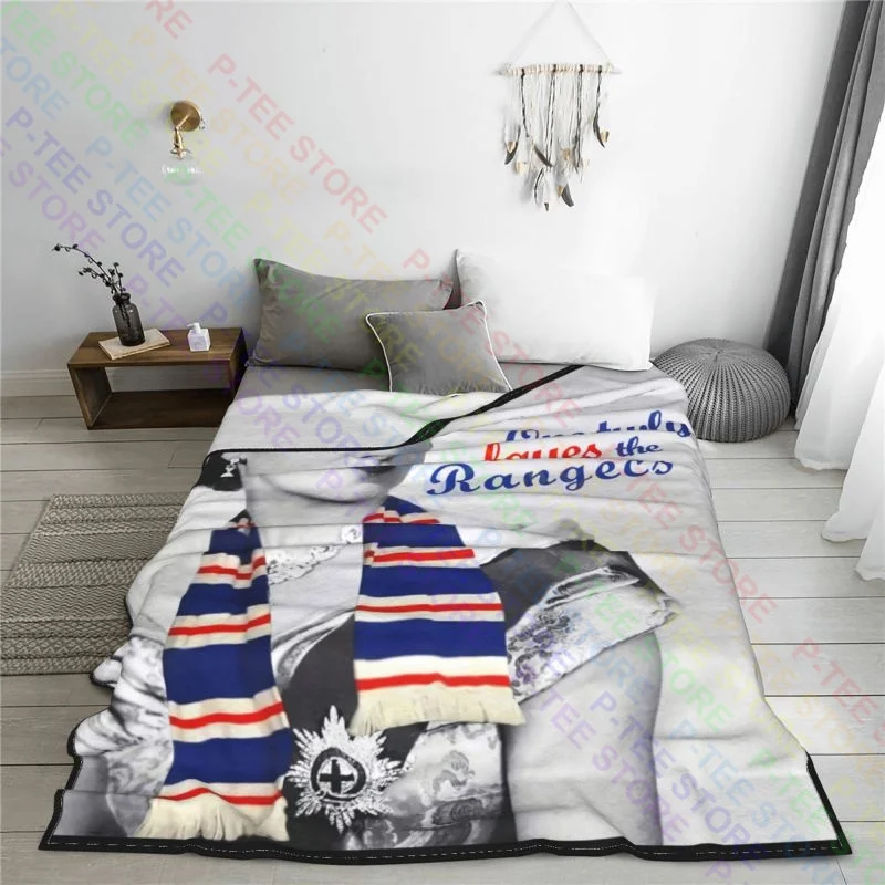 Meme Fan Rangers Glasgow Scozia Regina Elisabetta 01 Blanket Sheet All Season Couch Blanket