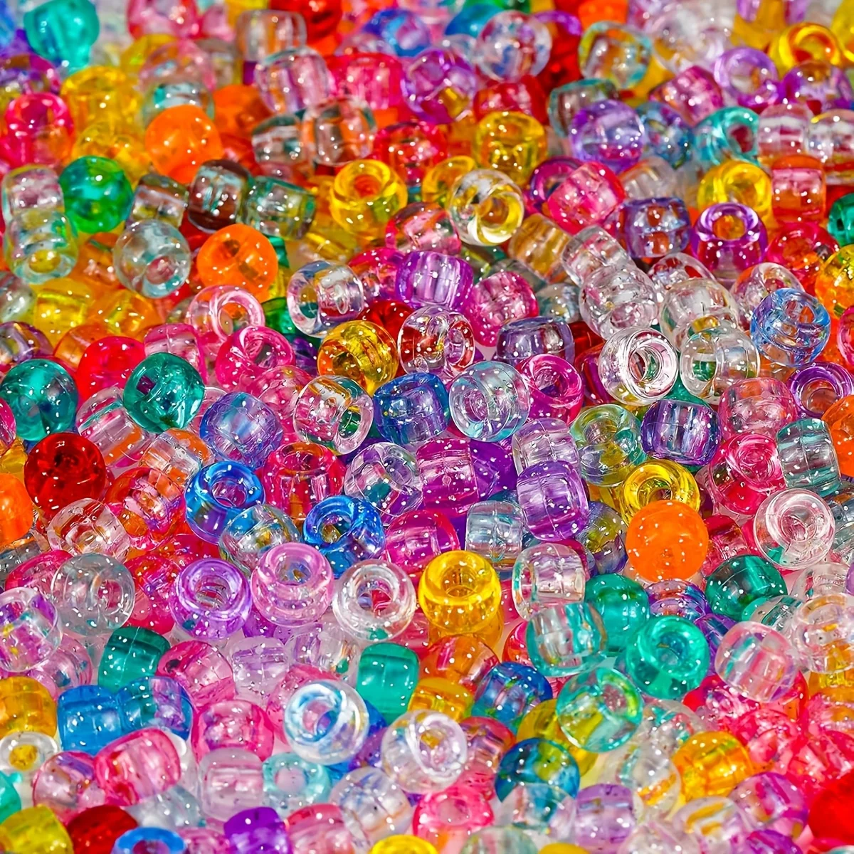 1000PCS Sparkling Beads, Small Horse Beads, Bulk Translucent DIY Jewelry Production, Suitable for Handstrings, Jewelry, etc