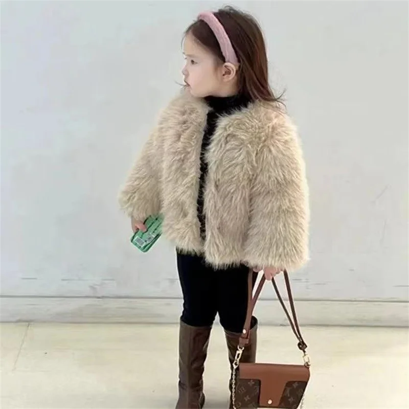 Girls Coat Jacket Winter Cotton Windbreak 2023 Stylish Warm Plus Thicken Velvet Furs School Outwear Children\'s Clothing