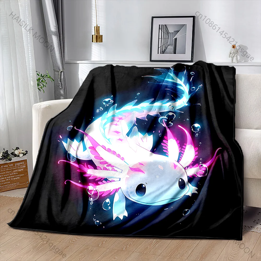 Multiple sizes Fantasy aquatic creature with bubbles Print Adult Children Warm Blankets Home Travel Car Soft and Comfortable
