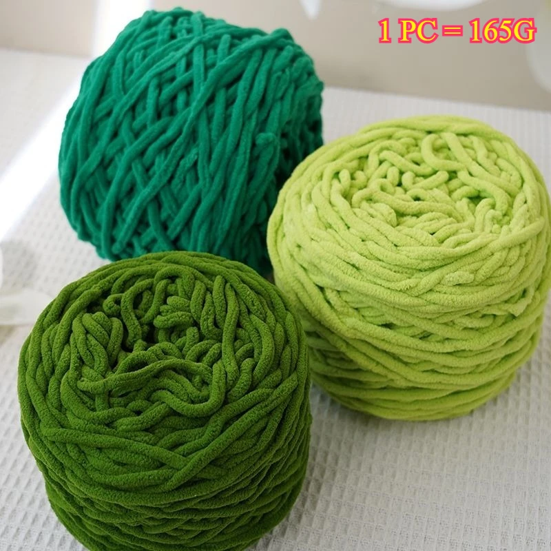 165g Chenille Yarn Crochet Knitting Yarn For DIY Slipper Scarf Blanket Craft soft Ice Strip Line Colorful Woven Thread Wool Yarn