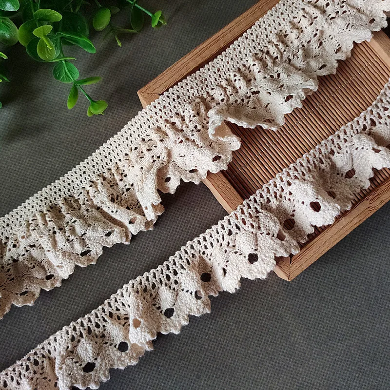 

Beige Cotton Crochet Elastic Lace DIY Children's Clothing Home Textile Dress Collar Skirt Hem Extended Sofa Armrest Decoration