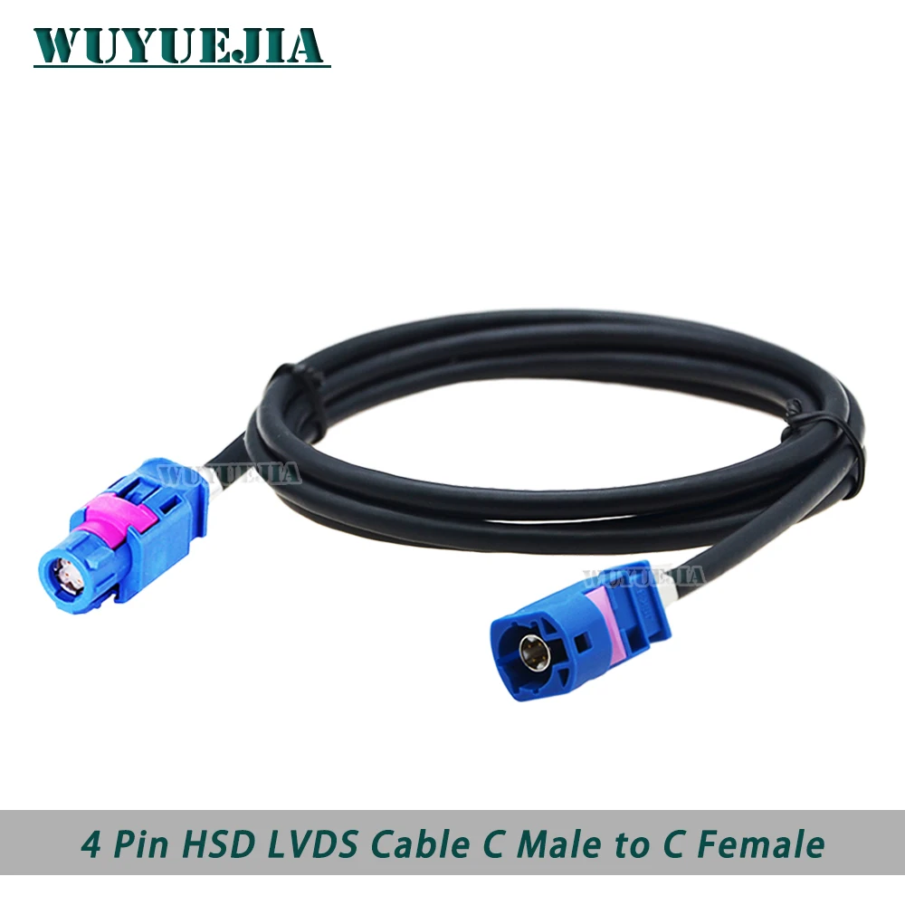 Blue C Connector HSD LVDS Cable 4Pin Wire Video Line for VW BMW Audi Mercedes Car GPS Navigation Audio High-Speed Wiring Harness