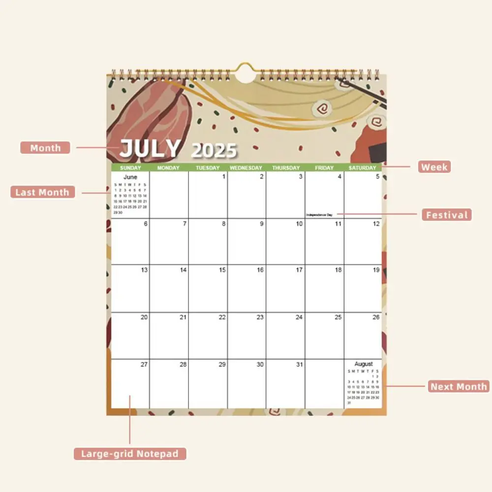 Calendario pianificatore giornaliero con rilegatura a filo Calendario da parete pieghevole per studio 2026 gennaio 2026 - dicembre 2026 Calendario da appendere colorato da viaggio