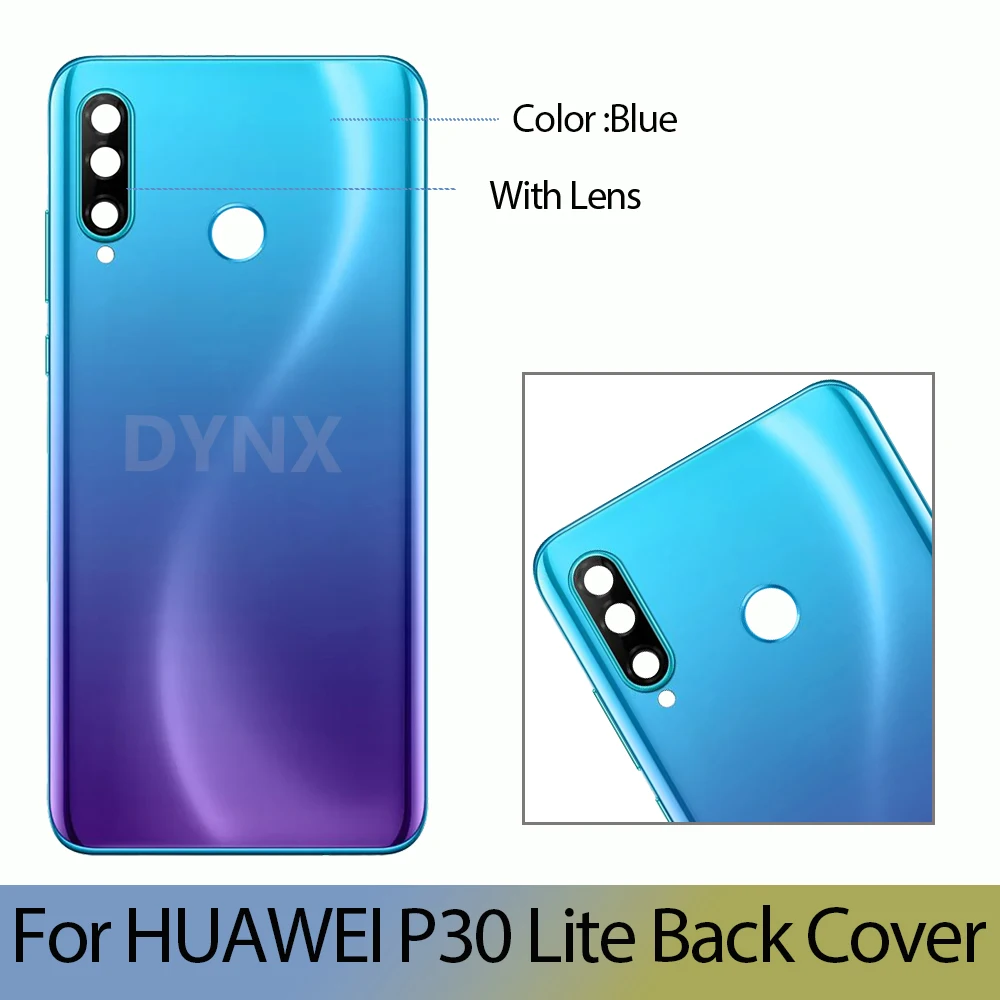 or Huawei P30 Lite Battery Back Cover Rear Housing Glass Panel With Camera Lens For Huawei Nova 4e Back Cover Repair