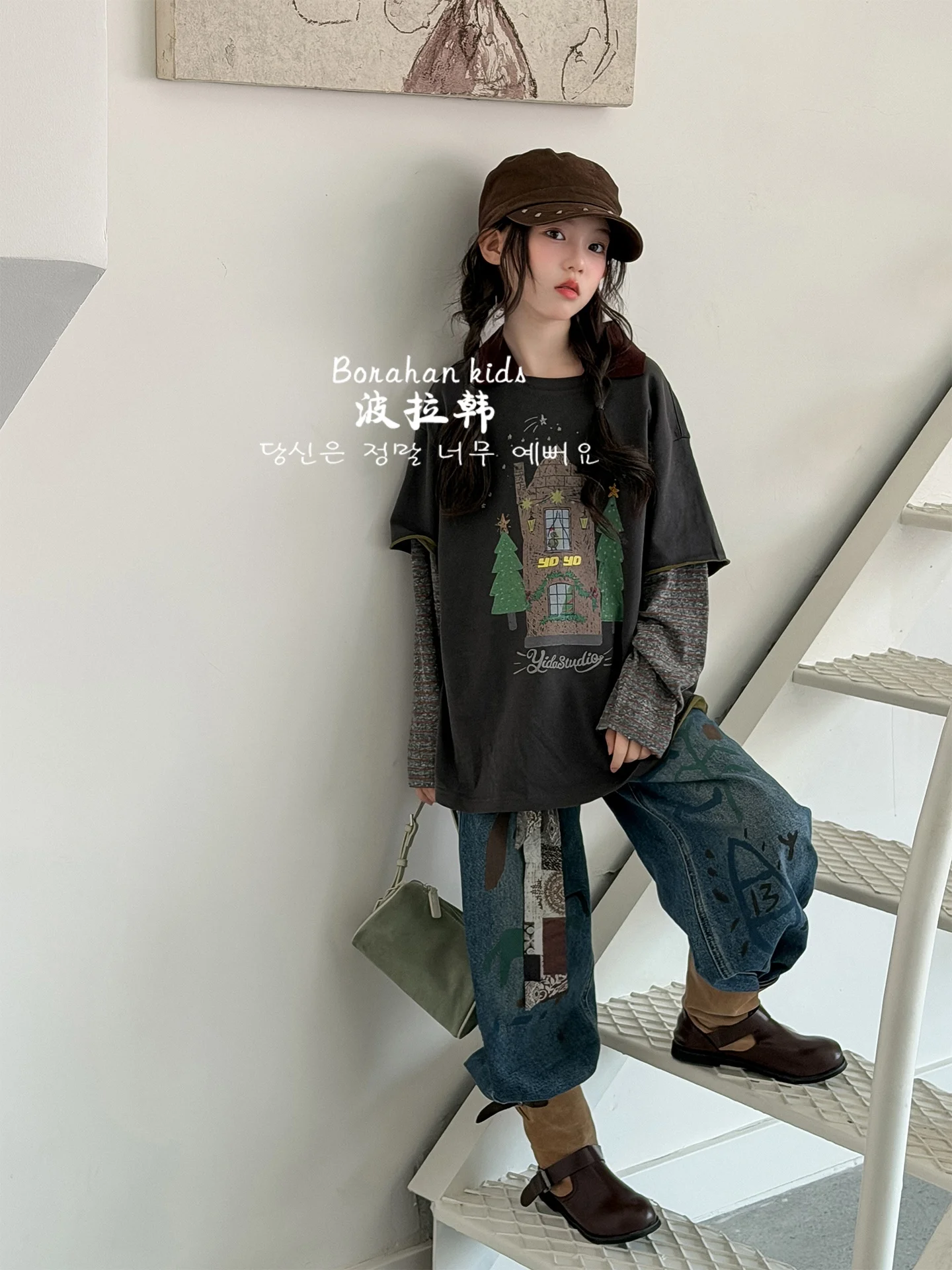 polahang-girls'-retro-fake-two-piece-hoodie-long-sleeve-patchwork-top-trendy-autumn-wear-for-children-ages-3-15