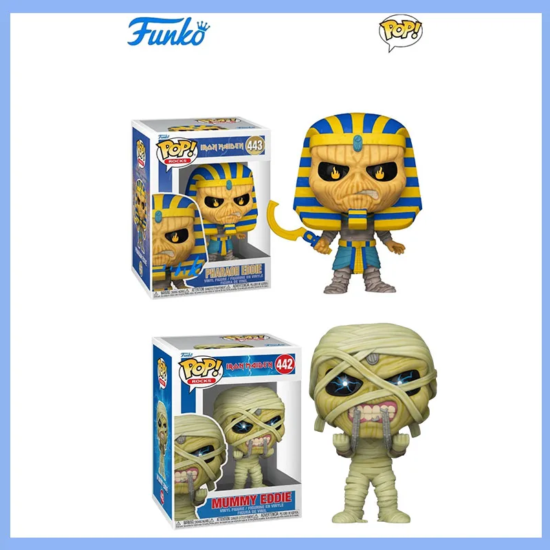 Funko Pop Iron Maiden Action Doll Cartoon Pharaoh Eddie Eddie Mummy Sculptural Model Doll Collection Decorated Children Toy Gift