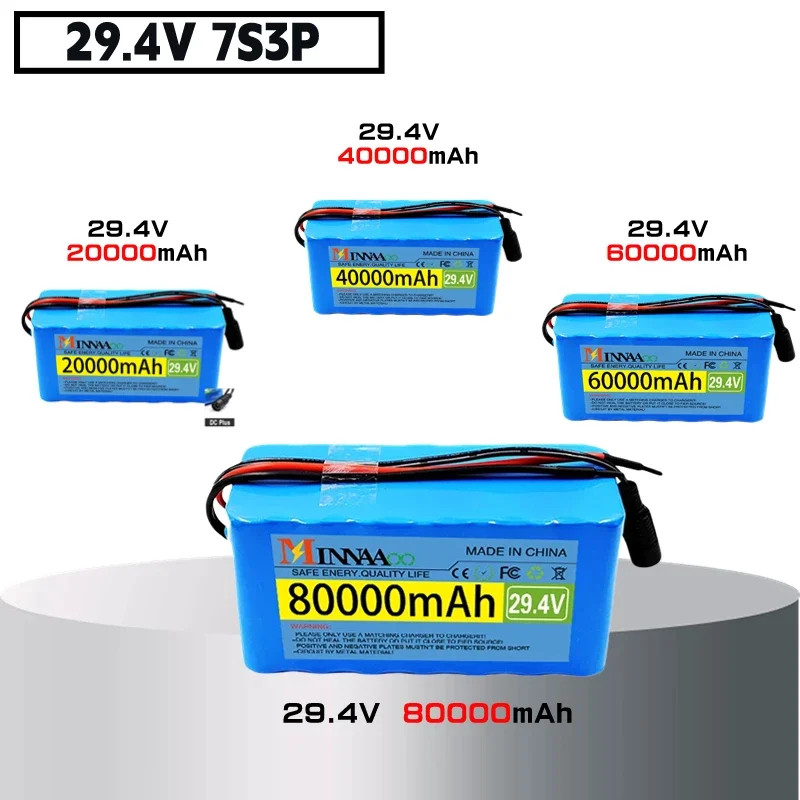 

for Electric Bicycle Moped electric Replacement Li-ion Battery pack 29.4V 40Ah/60Ah/80Ah 7S3P Replacement Li-ion Battery